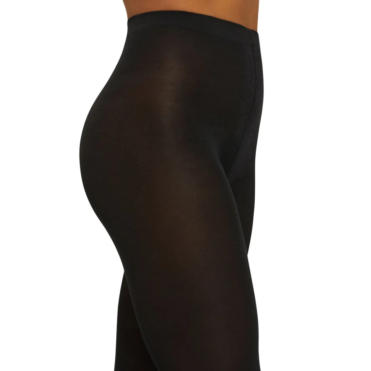Satin Opaque Tights Black Women Hosiery