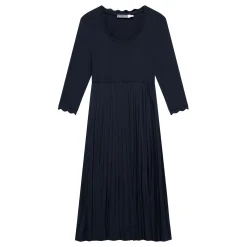 Outlet Scallop Pleated Dress Women Dresses