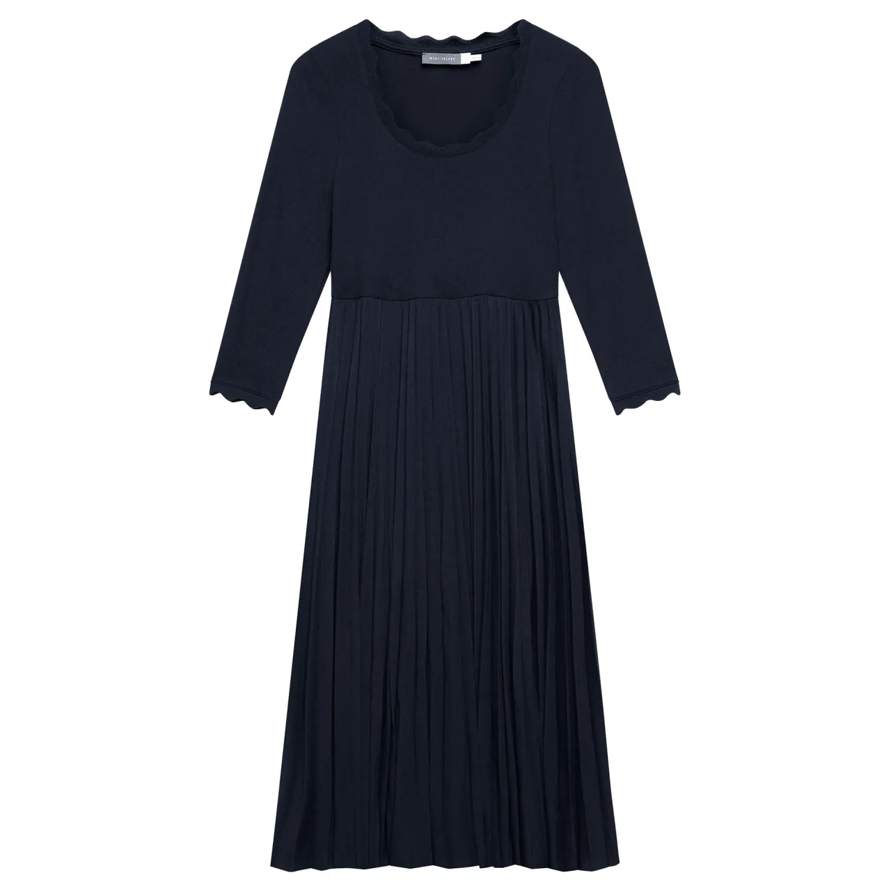 Outlet Scallop Pleated Dress Women Dresses