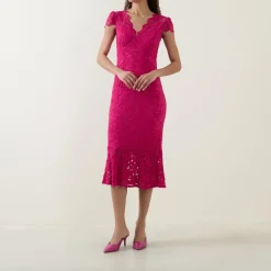 Outlet Scalloped Lace Dress Women Dresses