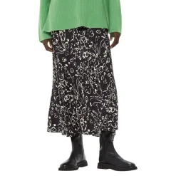 Online Scribble Bouquet Fluted Skirt Women Skirts