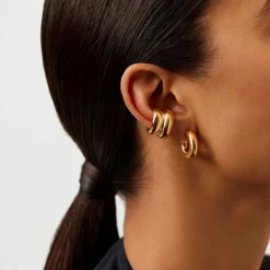 Clearance Sculptural Chubby Double Ear Cuff Earring Women Earrings