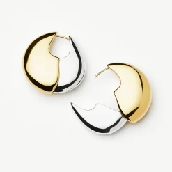 Discount Sculptural Pebble Large Hoop Earrings Women Earrings