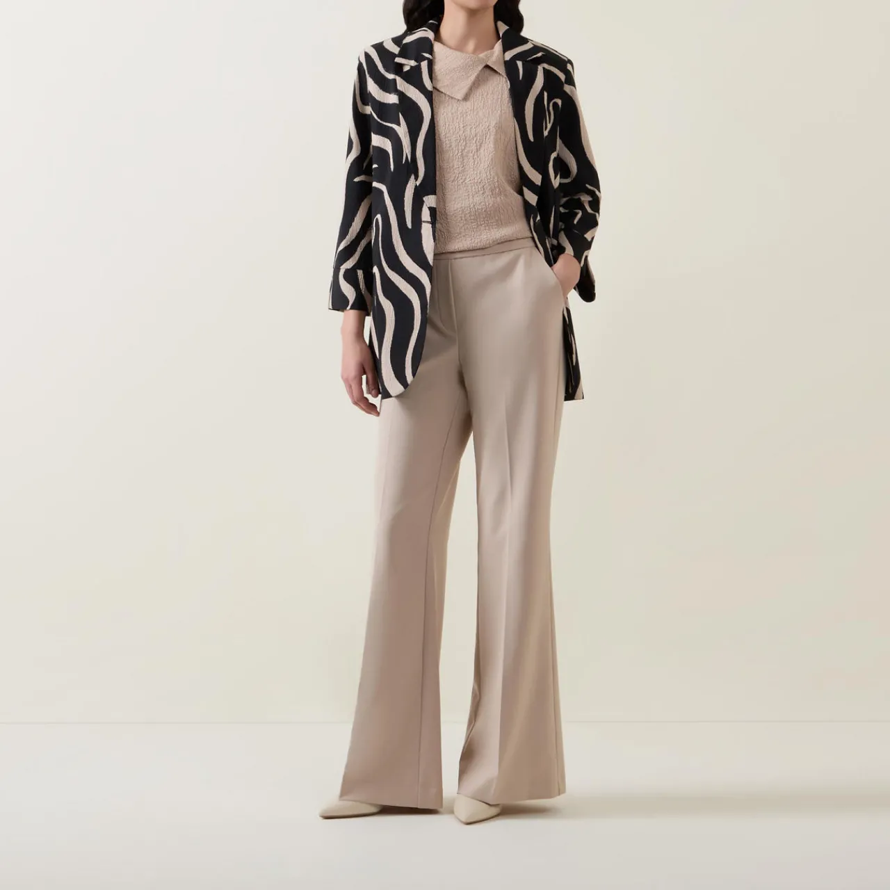 New Seersucker Abstract Blazer Women Coats & Jackets