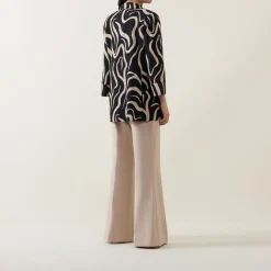 New Seersucker Abstract Blazer Women Coats & Jackets