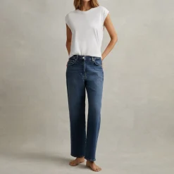 Outlet Selin Mid-Rise Straight Leg Jeans Women Denim