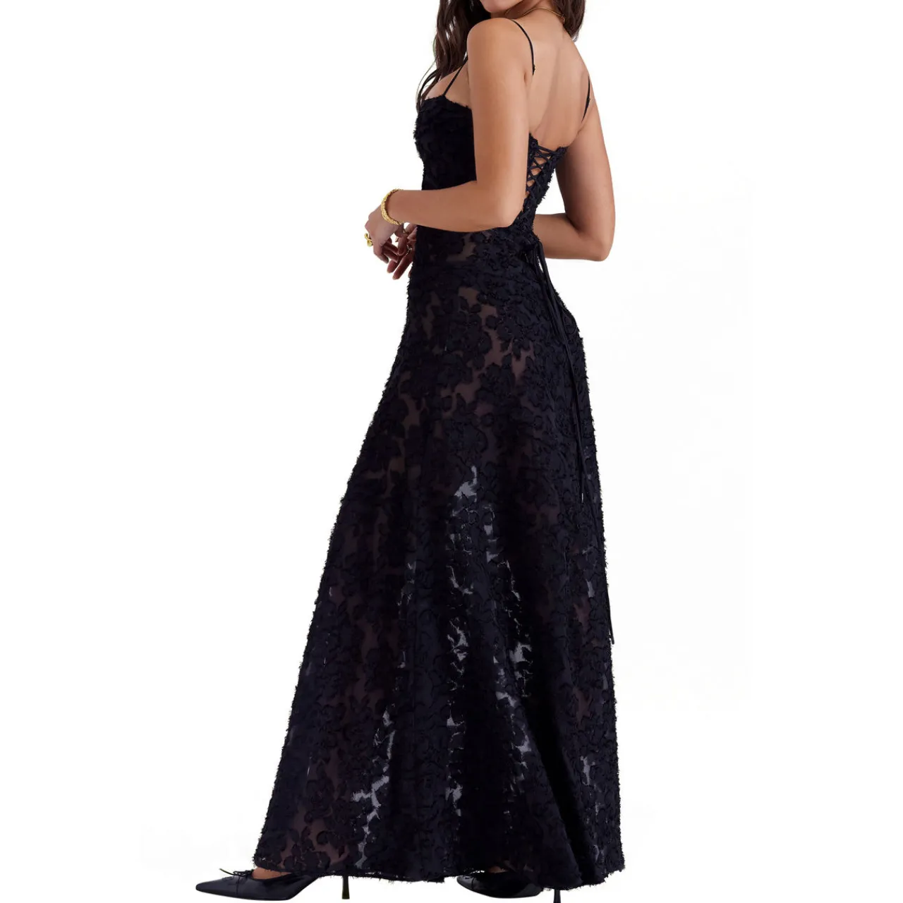 Sale Seren Floral Lace Flared Dress Women Dresses