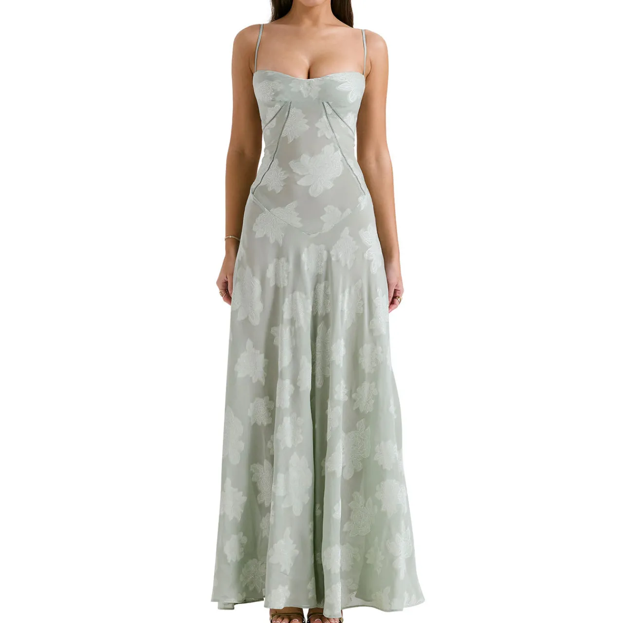 Sale Seren Floral Lace Flared Dress Women Dresses