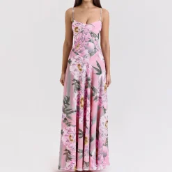 Clearance Seren Floral Lace-Up Dress Women Dresses