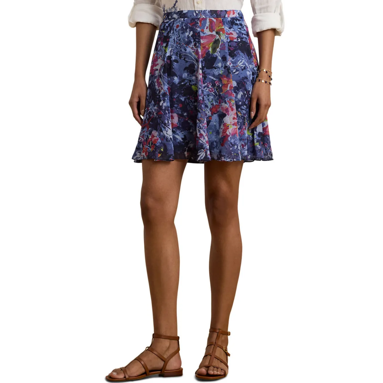 New Shasley Abstract Floral Mini Skirt Women Skirts