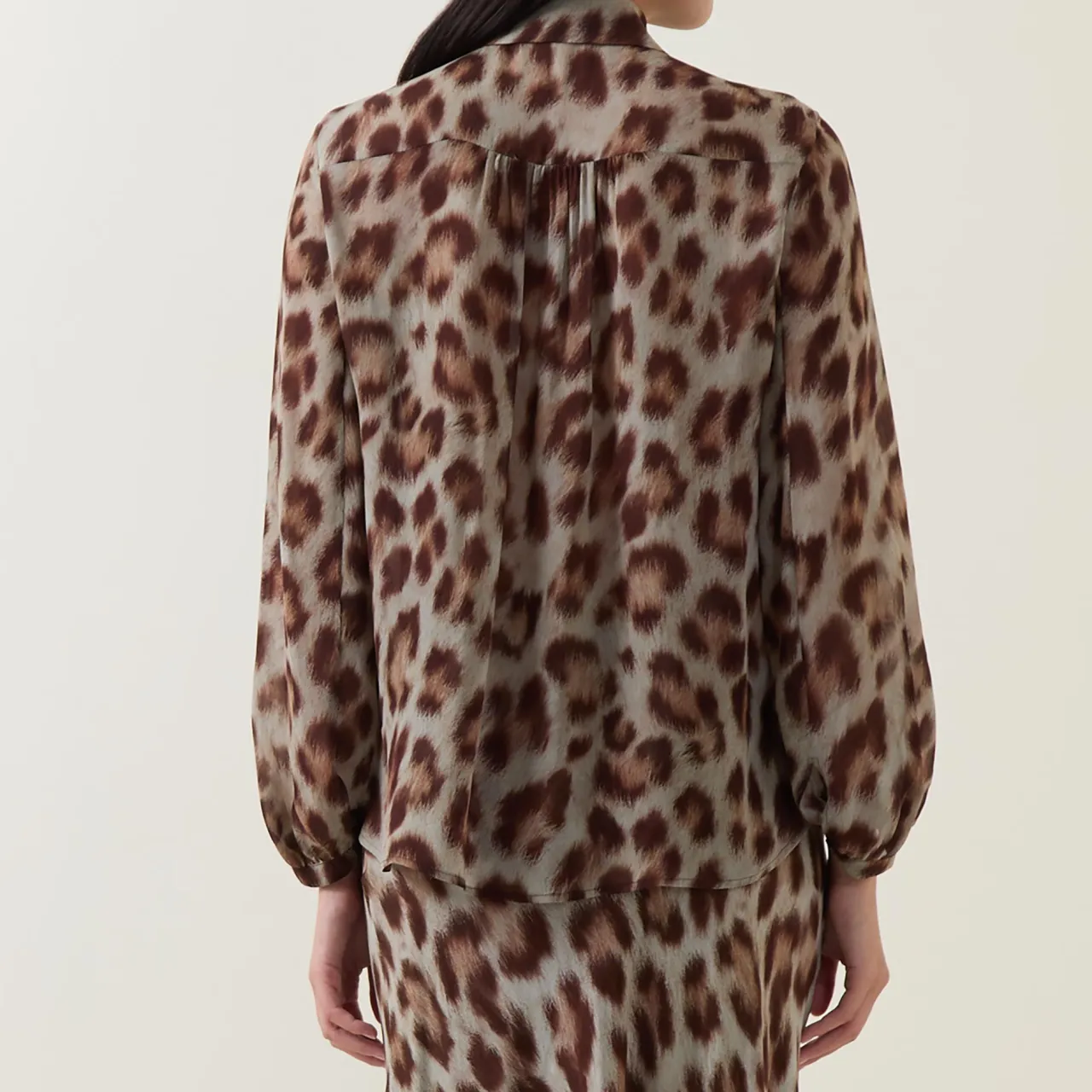 Outlet Sheer Cheetah Print Blouse Women Tops