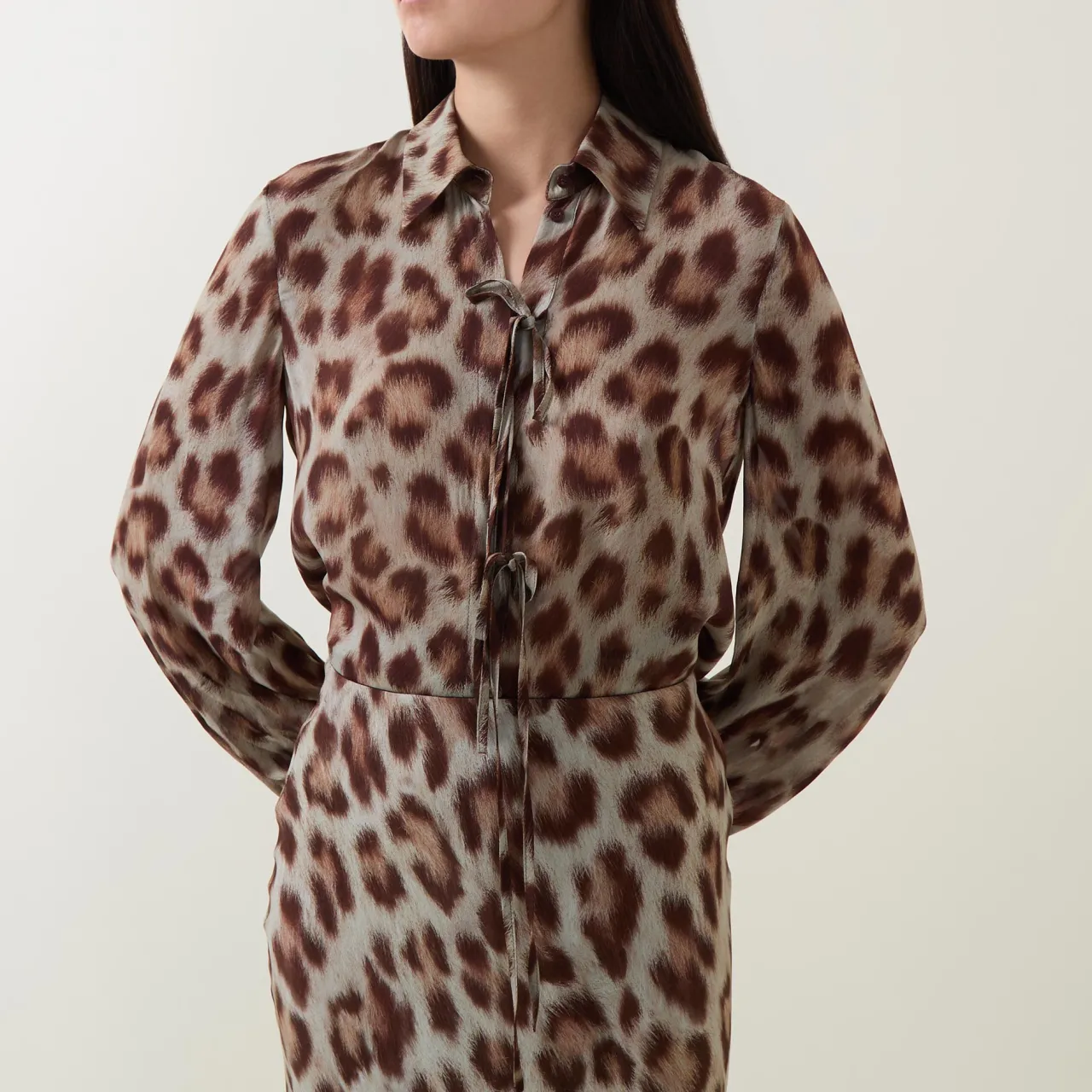 Outlet Sheer Cheetah Print Blouse Women Tops
