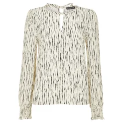 Hot Shibori Stripe Detail Blouse Women Tops
