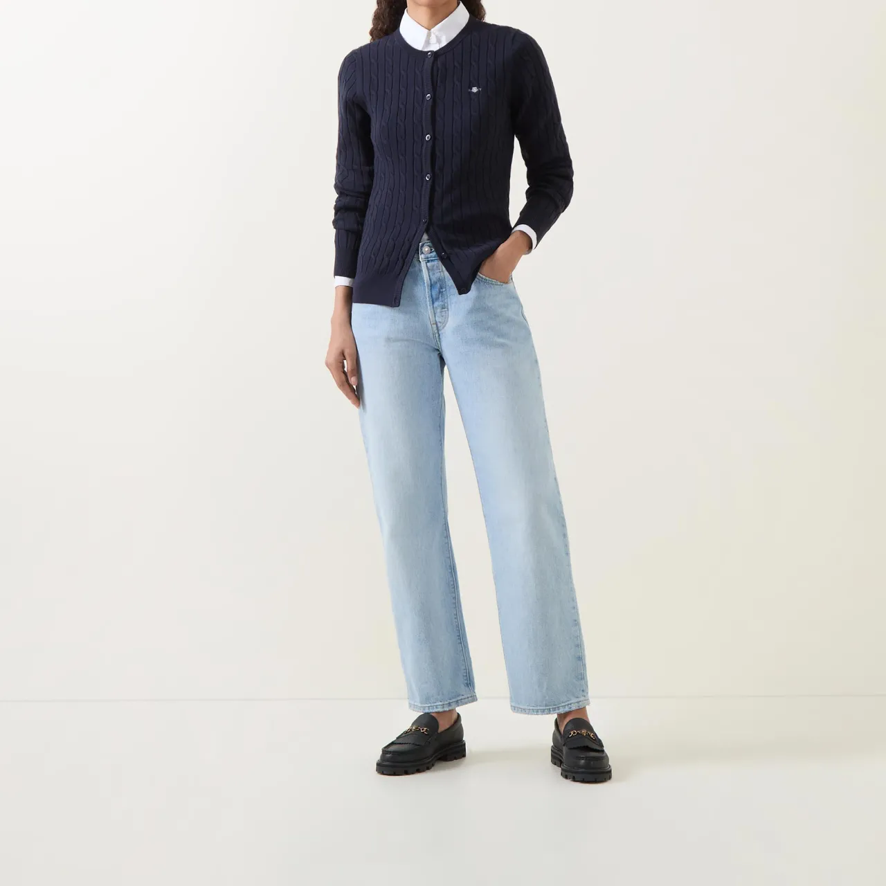 Shield Cable Knit Cardigan Women Sweaters & Cardigans