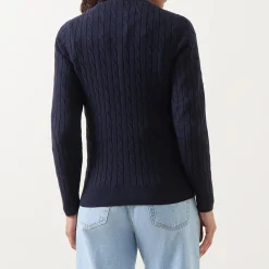 Shield Cable Knit Cardigan Women Sweaters & Cardigans