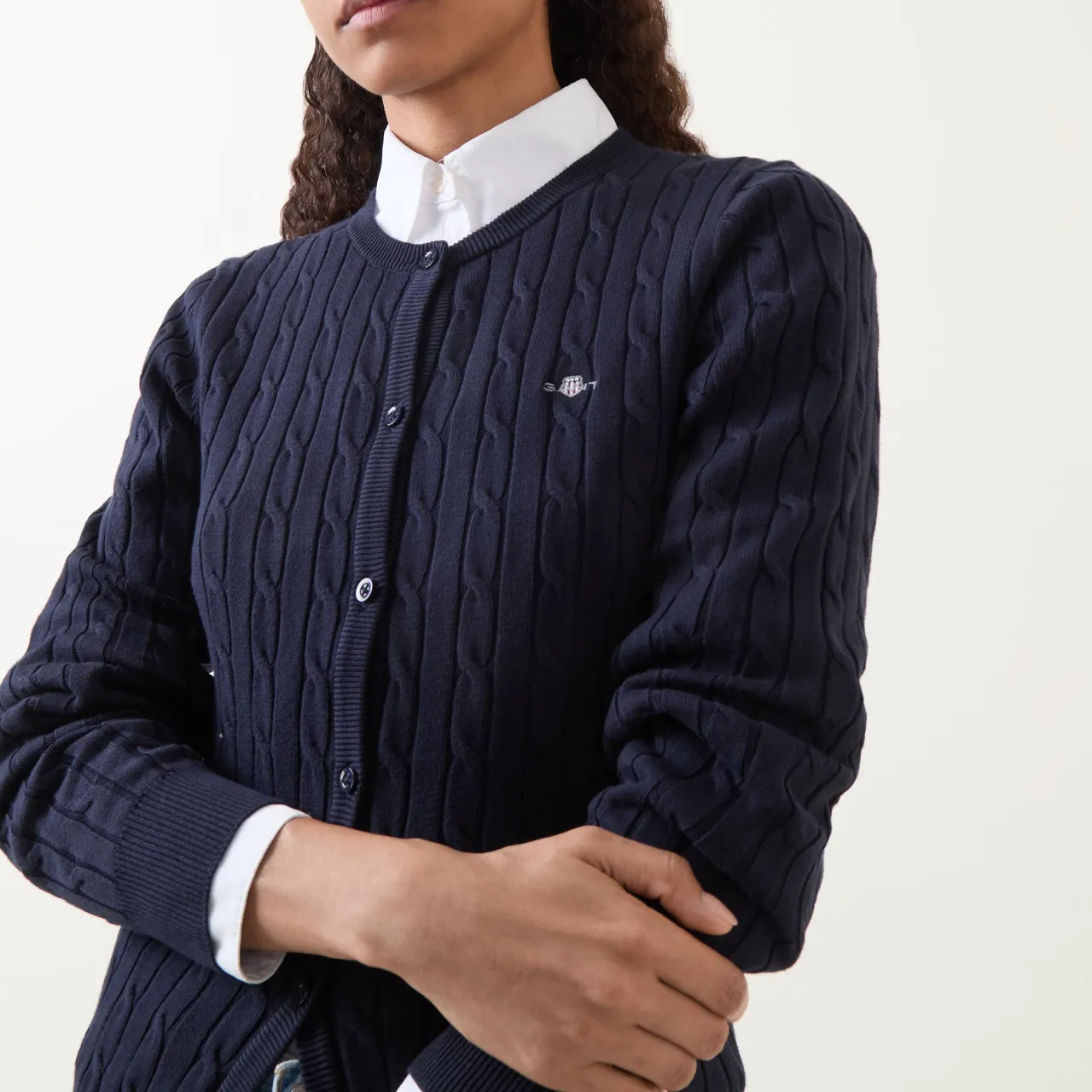 Shield Cable Knit Cardigan Women Sweaters & Cardigans