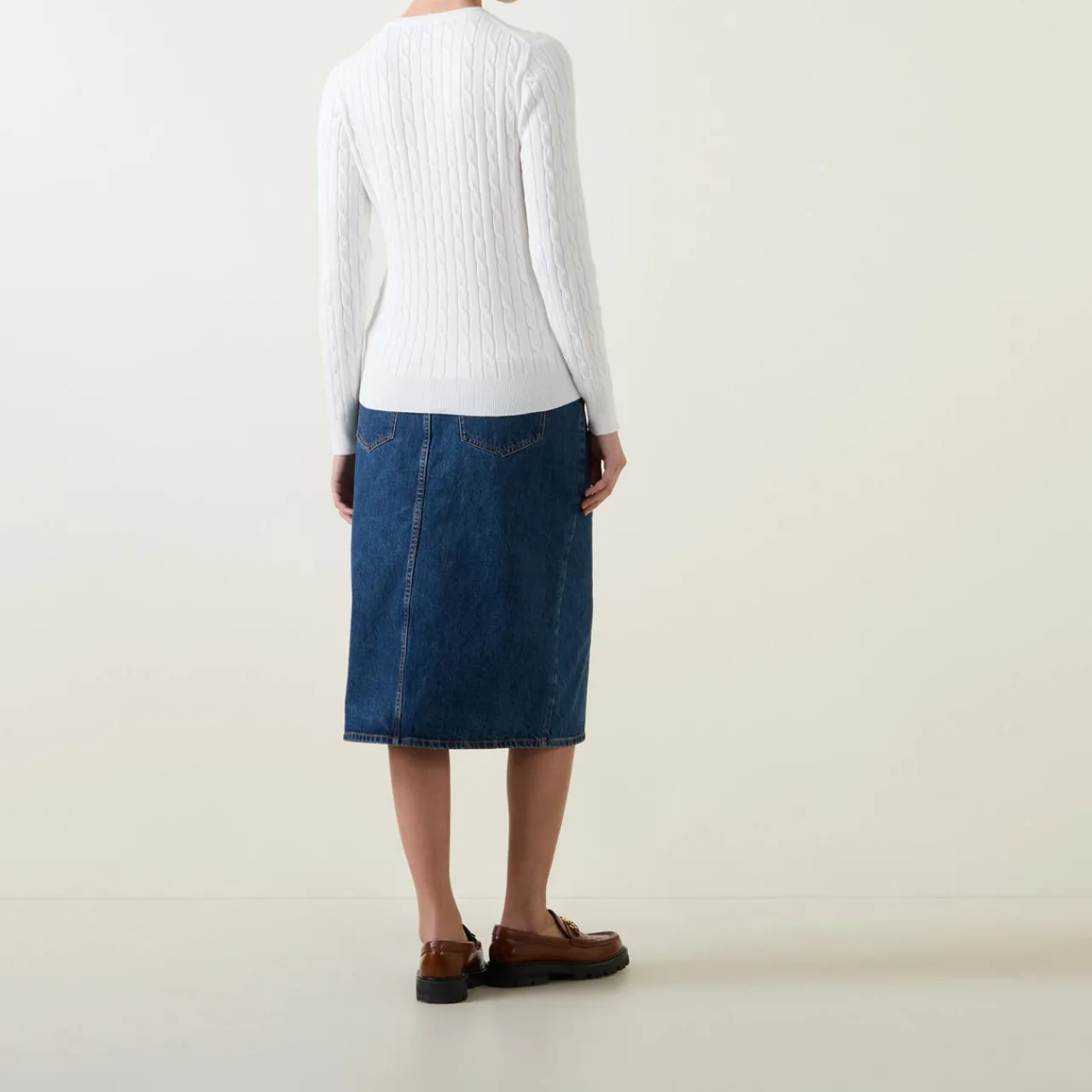 Hot Shield Logo Cable Knit Sweater Women Sweaters & Cardigans