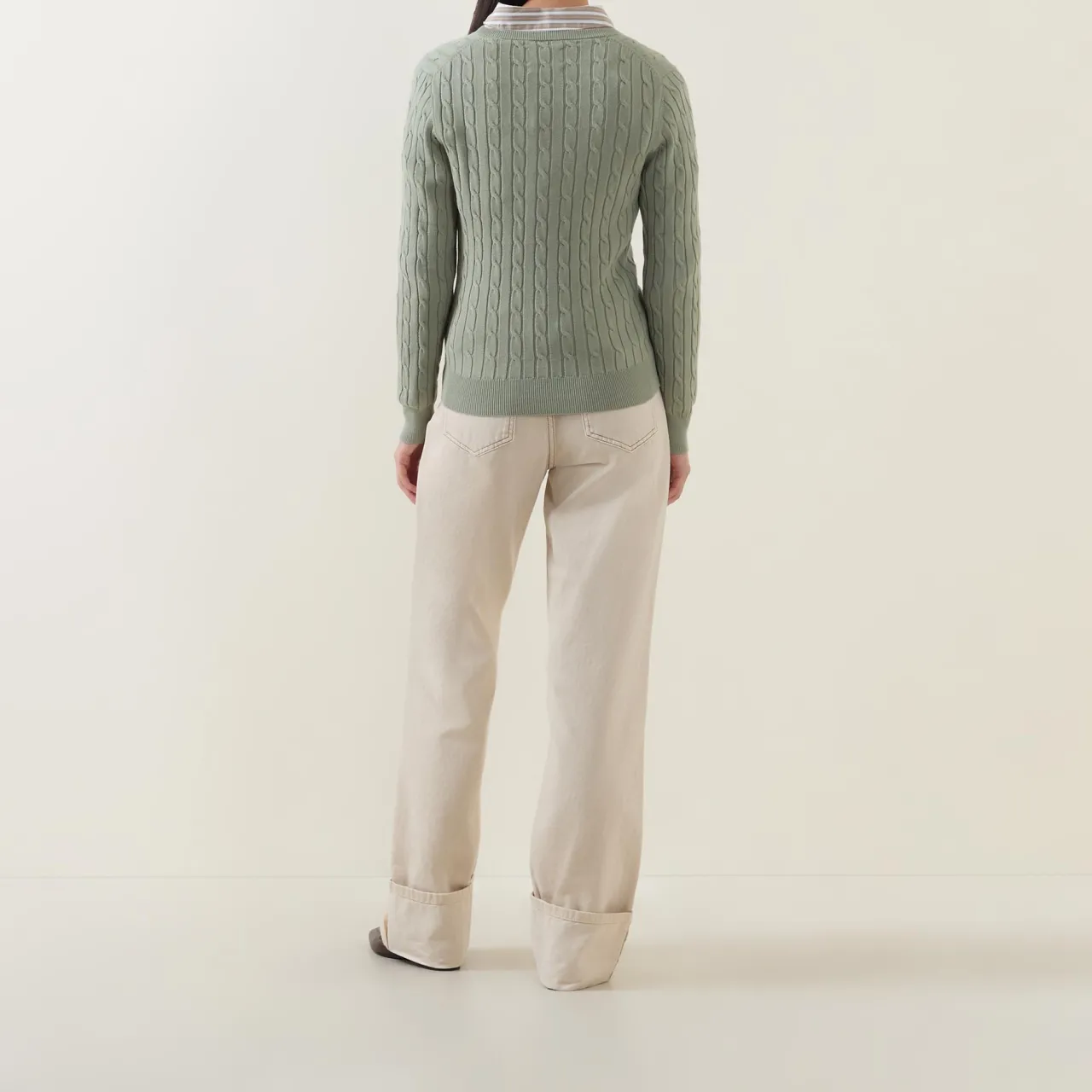 New Shield Logo Cable Knit Sweater Women Sweaters & Cardigans