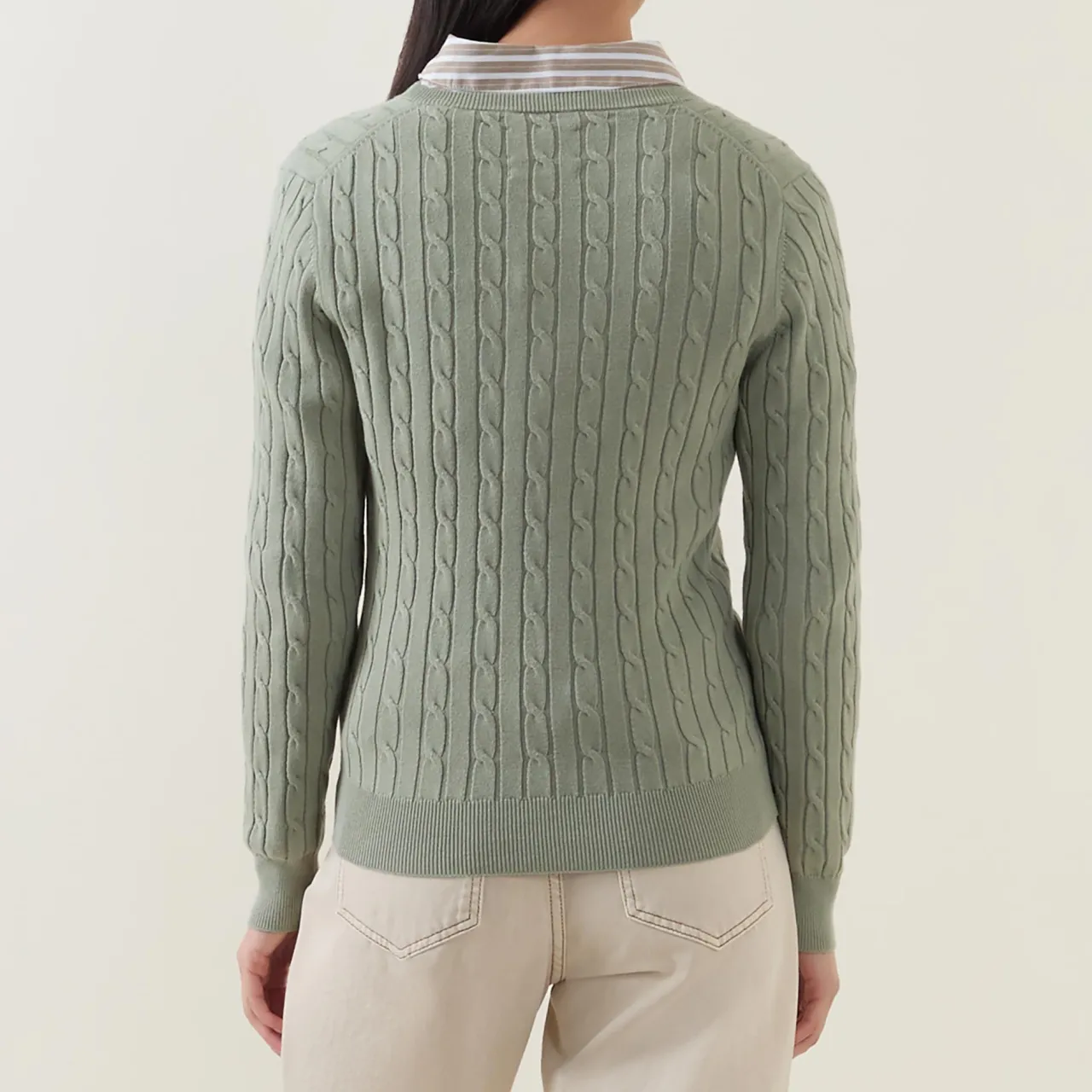 New Shield Logo Cable Knit Sweater Women Sweaters & Cardigans