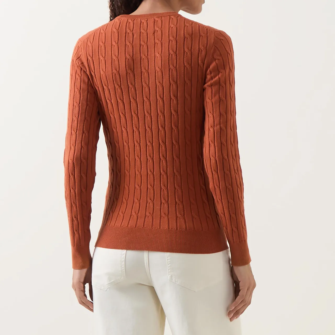 Best Shield Logo Cable Knit Sweater Women Coats & Jackets
