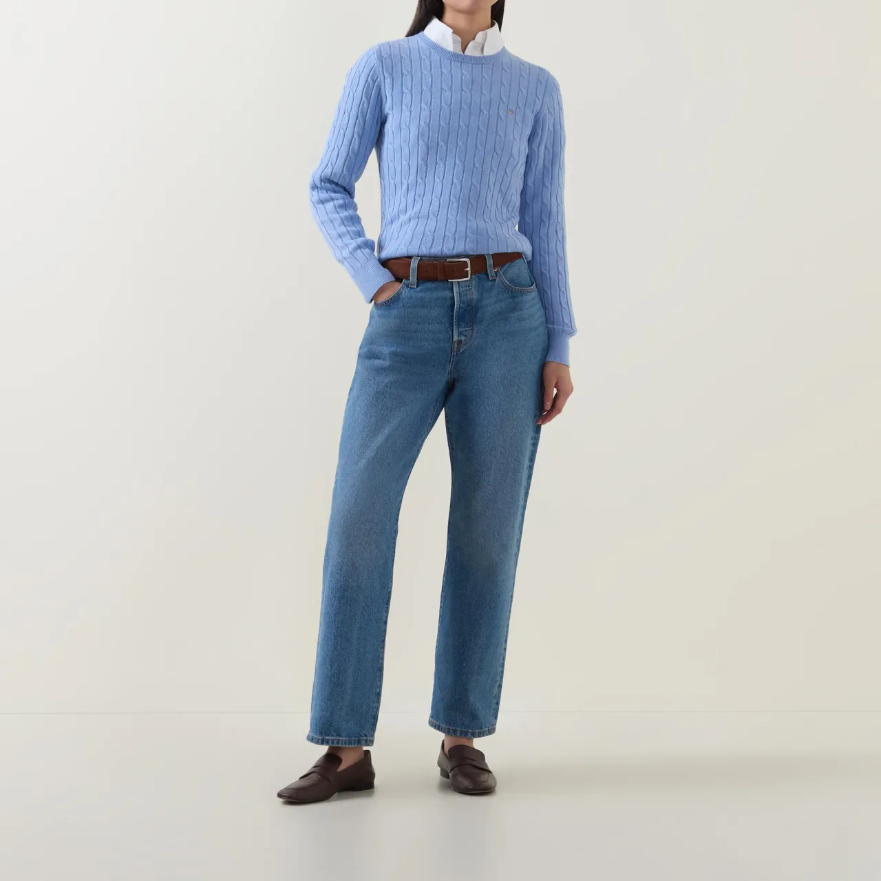 New Shield Logo Cable Knit Sweater Women Sweaters & Cardigans