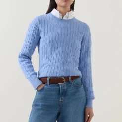New Shield Logo Cable Knit Sweater Women Sweaters & Cardigans