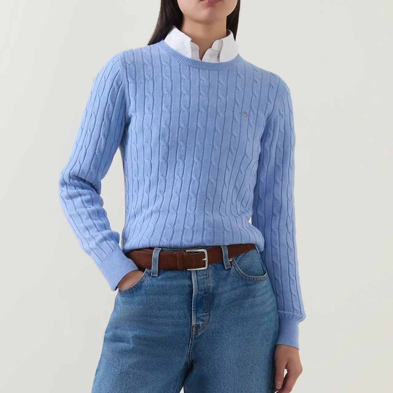 New Shield Logo Cable Knit Sweater Women Sweaters & Cardigans