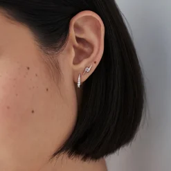 Outlet Silver Pave Claw Huggie Earrings Women Earrings