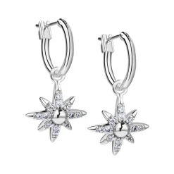 Sale Silver Plated Crystal Embellished Star Earrings Women Earrings