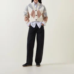 New Silvia Diamond Jacquard Cardigan Women Sweaters & Cardigans