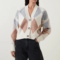 New Silvia Diamond Jacquard Cardigan Women Sweaters & Cardigans