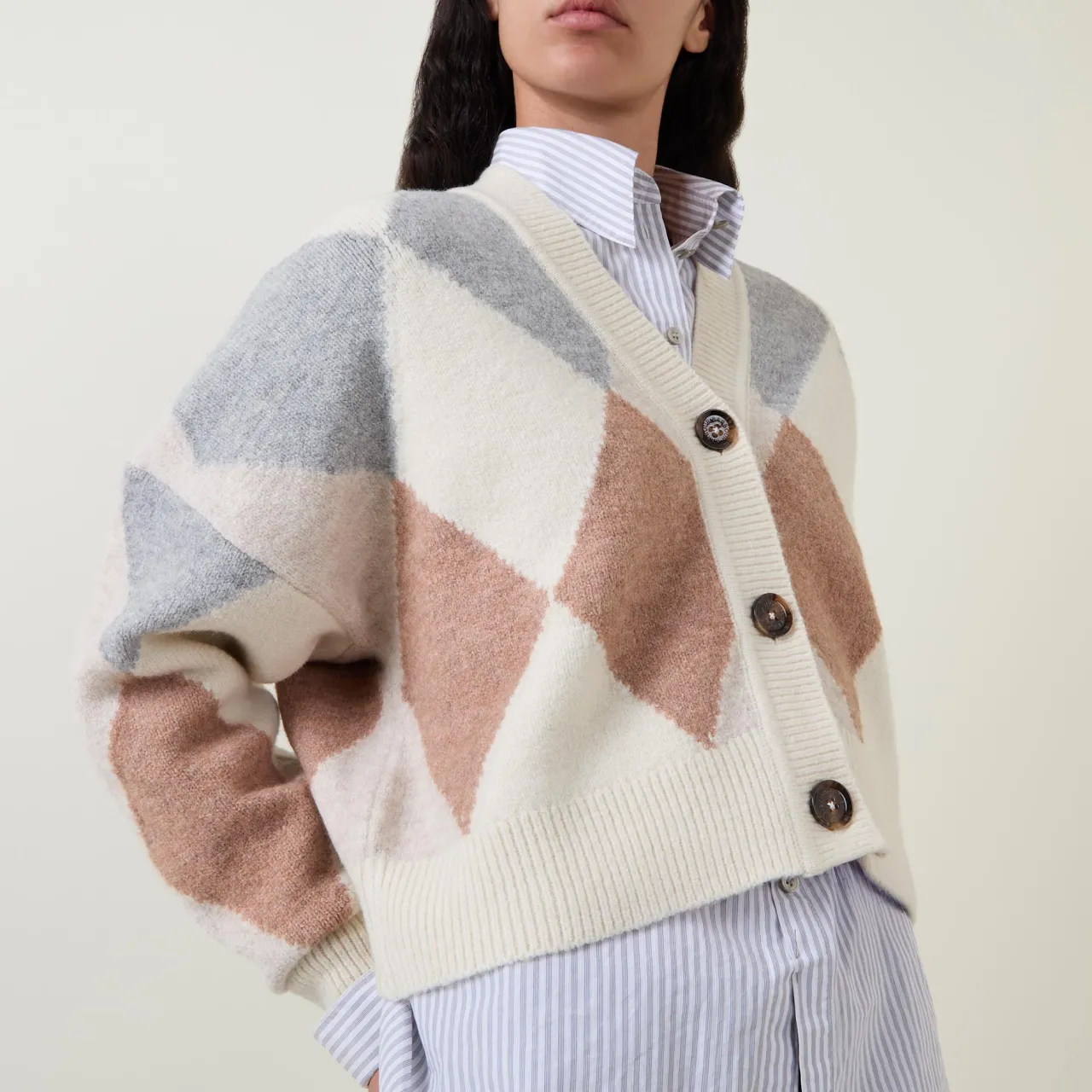 New Silvia Diamond Jacquard Cardigan Women Sweaters & Cardigans