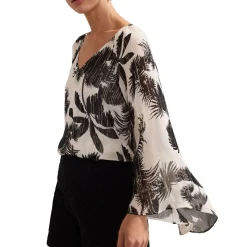 Hot Simi Palm Filcoupe Blouse Women Tops
