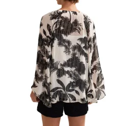 Hot Simi Palm Filcoupe Blouse Women Tops