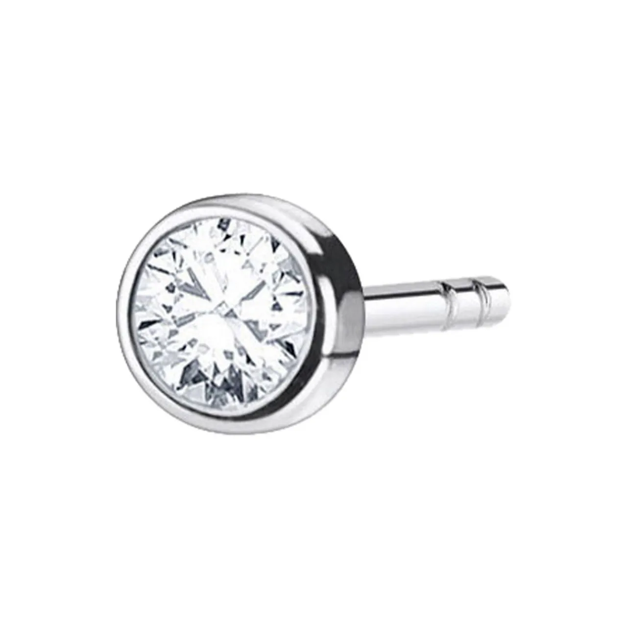 Outlet Single Ear Stud White Stone Silver Women Earrings
