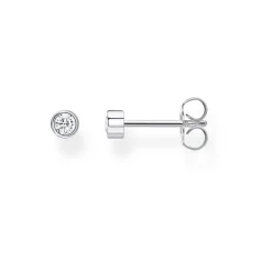 Outlet Single Ear Stud White Stone Silver Women Earrings