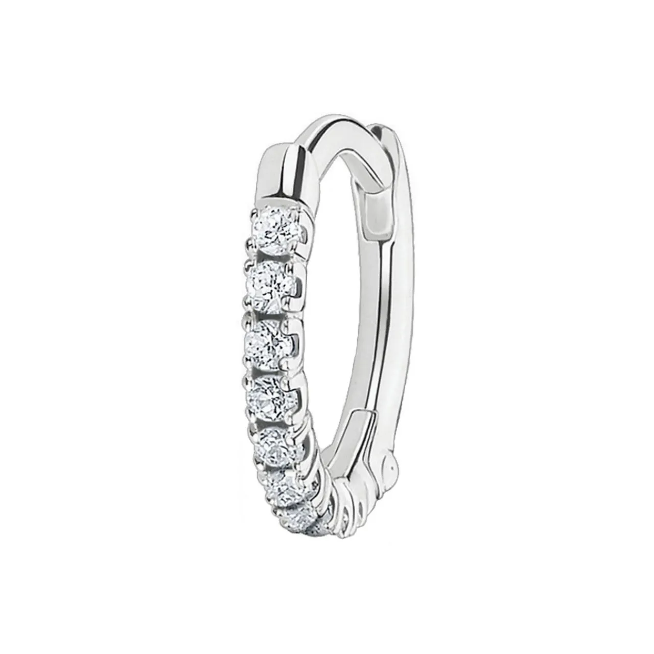 Best Single Hoop Earring White Stones Women Earrings