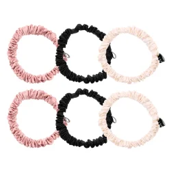 New Six-Pack Skinny Silk Scrunchies Women Hair Accessories