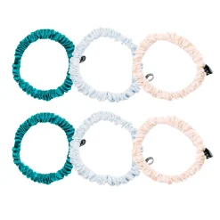 Hot Six-Pack Skinny Silk Scrunchies Women Hair Accessories