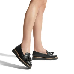 Hot Sky Tassel-Detail Platform Loafers Women Loafers