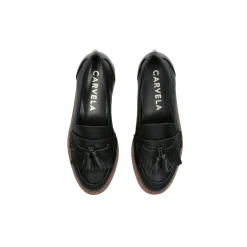 Hot Sky Tassel-Detail Platform Loafers Women Loafers