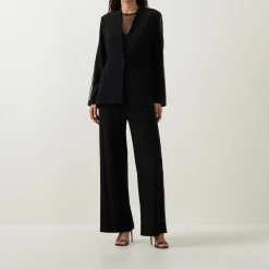 Outlet Sleeve-Embellished Single-Breasted Blazer Women Coats & Jackets