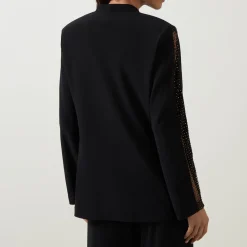 Outlet Sleeve-Embellished Single-Breasted Blazer Women Coats & Jackets