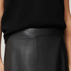 Slit Leather Skirt Women Skirts