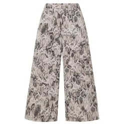 Snake Print Wide Leg Trousers Women Trousers & Shorts