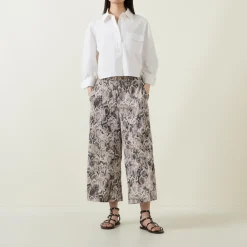 Snake Print Wide Leg Trousers Women Trousers & Shorts