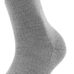 Soft Merino Crew Length Socks Light Grey Mel Women Hosiery