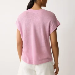 New Solid Linen T-Shirt Women Tops