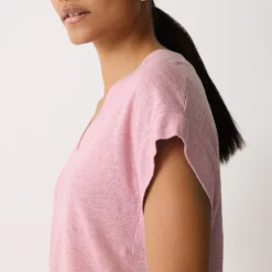New Solid Linen T-Shirt Women Tops