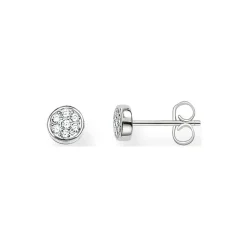 Outlet Sparkling Circles Sterling Silver Stud Earrings Women Earrings